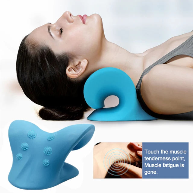 Neck Shoulder Stretcher Relaxer Cervical Chiropractic Traction Device Pillow for Pain Relief Cervical Spine Alignment Gift