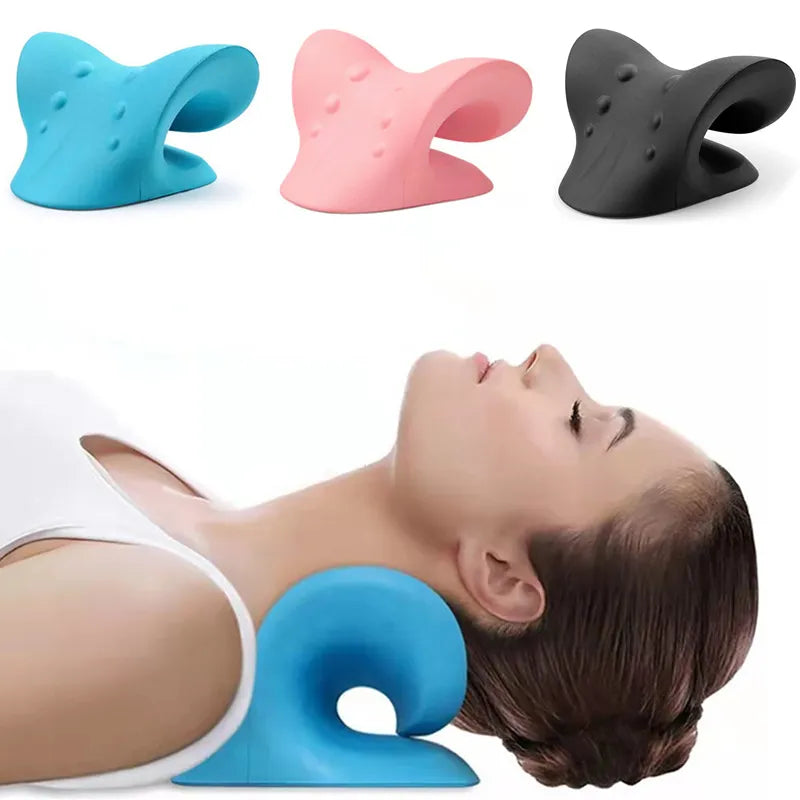 Neck Shoulder Stretcher Relaxer Cervical Chiropractic Traction Device Pillow for Pain Relief Cervical Spine Alignment Gift